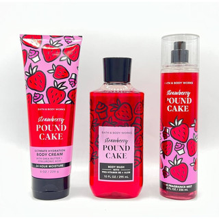 [Auth] Sản phẩm tắm dưỡng xịt thơm lưu hương toàn thân Bath and Body Works - Strawberry Pound cake