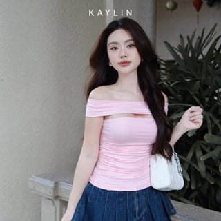 Áo Kiểu KAYLIN nhúng eo phối dây chất vải cotton lụa mát mẻ phong cách sang trọng - N2258