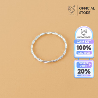 Nhẫn Bạc Ta CaoBac Jewellery Cho Nữ Trơn Không Đá Hình Xoắn Basic