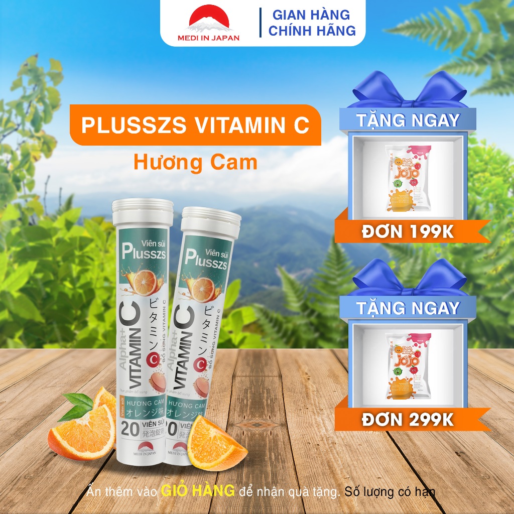 Viên Sủi Năng Lượng Alpha Vitamin C Tuýp 20 Viên (4g/viên) Hương Cam Tự Nhiên Hỗ Trợ Giảm Mệt Mỏi, T
