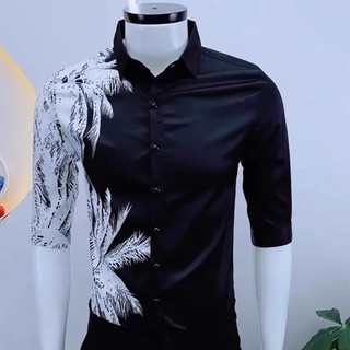 Áo sơ mi nam tay lỡ họa tiết thiên nhiên độc đáo lạ mắt hot summer N60