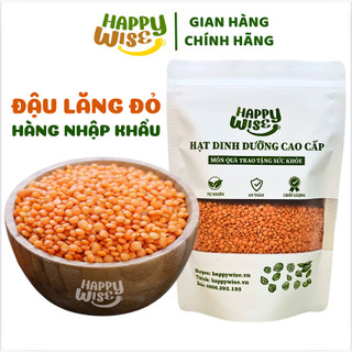 Đậu lăng đỏ canada hữu cơ đã tách vỏ dùng nấu sữa hạt, nấu cháo ăn dặm dinh wisenuts.