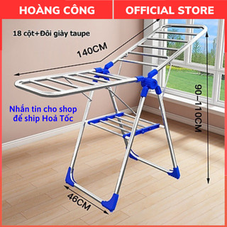 Giàn phơi quần áo chữ A inox cao cấp kiểu dáng Hàn Quốc Kèm Phụ Kiện Phơi Giầy-Túi Xách, Chữ A Gấp Gọn Thông Minh