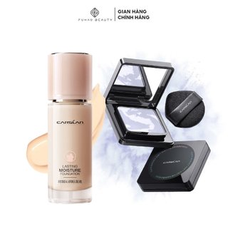 Combo 2 sản phẩm carslan kem nền kiềm dầu dưỡng ẩm30g và phấn nén8g giúp lớp nền lâu trôi,chống nước