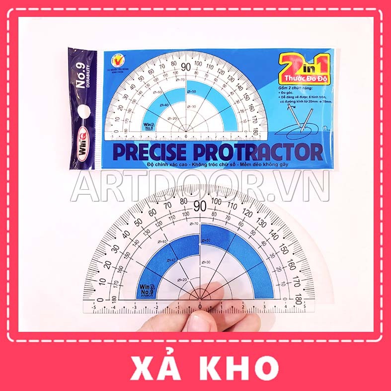 [ARTDOOR] Thước vẽ kỹ thuật WINQ đo Độ Protractor (No.9)