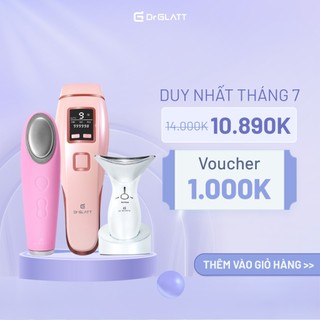 Set máy dưỡng da đa năng - máy triệt lông mini & trị mụn, máy rửa mặt & tẩy trang, máy massage mặt & nâng cơ DR GLATT