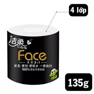Cuộn giấy vệ sinh cao cấp Face 135g - giấy 4 lớp - hàng Nội địa Trung