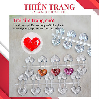 Móng trưng mẫu - móng pha lê trái tim trưng màu sơn nail _ Móng đặc trưng bày màu sơn
