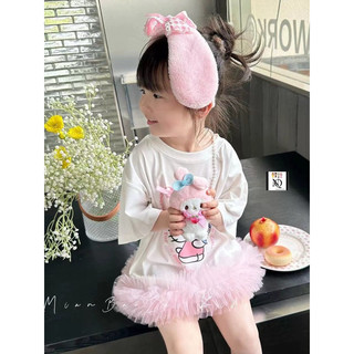 Váy Kuromi, Kitty phối bèo ren cho bé gái