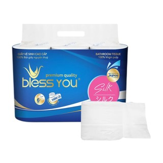 Lốc 6 cuộn giấy vệ sinh không lõi cao cấp Bless you Silk