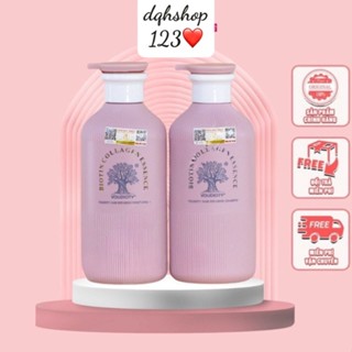 Cặp Dầu Gội Xả Biotin Collagen Essence Hồng 500ml Hương Nước Hoa, Phục Hồi, Mềm Mượt Tóc