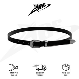(Có sẵn) AOE STUDIO - Thắt lưng nam nữ da PU  bản nhỏ dây nịt cao cấp 1 sọc khóa đầu tròn đơn giản dễ phối hằng ngày Y2K