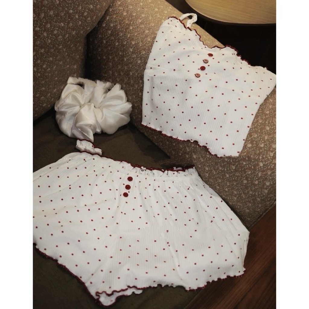 SET QUẦN VÀ ÁO BIGSIZE 2 DÂY THUN CHẤM BI VIỀN BÈO [TNT SHOP BIGSIZE 60KG 90KG]