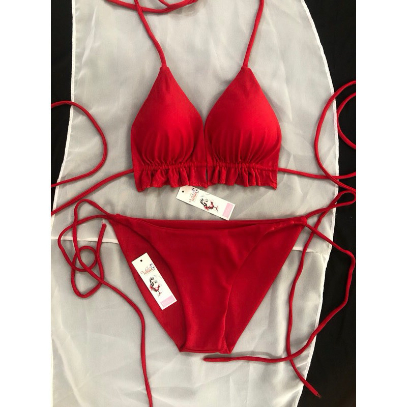 Bikini, Áo Tắm 2 Mảnh Tam Giác Basic Bèo Dây Dài Tự Do Tự Tạo Kiểu (Bộ Sưu Tập Bikini Hot Trend) | BigBuy360 - bigbuy360.vn