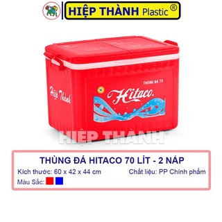 Thùng đá hitaco 70 lít 2 nắp đậy - nhựa hiệp thành - kt: 60 x 42 x 44 cm