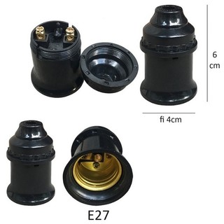 Bộ 2 Đui đèn E27 màu đen