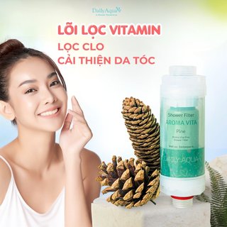 Lõi lọc vòi sen vitamin daily aqua, loại bỏ clo, tạo mùi thơm - hương thông