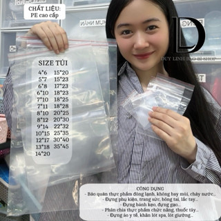 [ 100g ] Túi zip chỉ đỏ túi khóa zip bấm miệng loại dày hàng có sẵn nhiều kích thước -túi zip đựng hàng Duy Linh Shop...