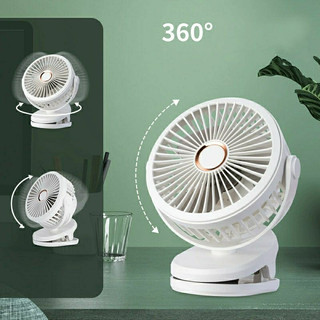 Quạt Mini | Quạt kẹp bàn Tích Điện Pin Khủng Xoay 360 độ