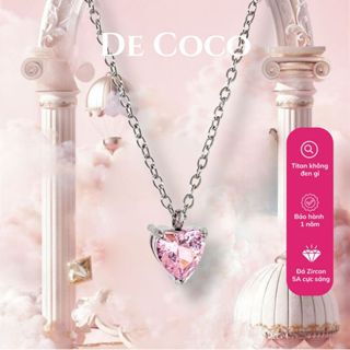  Dây chuyền nữ De Coco Moly trái tim đá hồng DECOCO ACCESSORIES 
