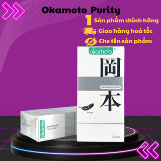 Bao Cao Su Okamoto Skinless Skin Purity Không Mùi Tinh Khiết Cực Mỏng Hộp 10 Cái