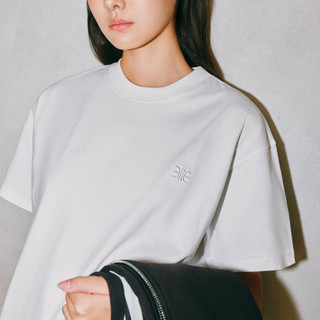 Eleven Áo thun unisex Monogram Embroidery Tee in White