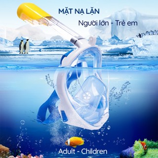Kính lặn biển người lớn và trẻ em gồm mặt nạ lặn Polycarbonate chống bể ống thở có van chống nước