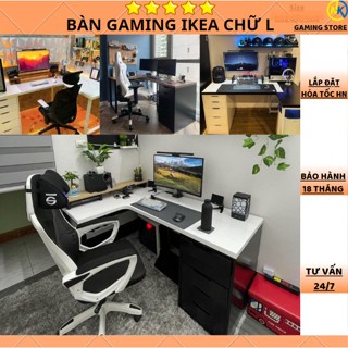 Bàn IKEA Chữ L 5 Ngăn Kéo Tiện Lợi, Bàn Làm Việc, Học Tập, Giải Trí, Chất Lượng Cao