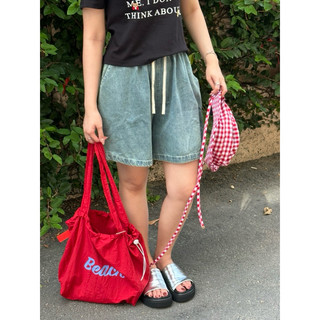 Quần short denim lưng chun
