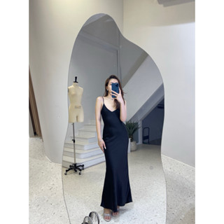 Classic Dress - Váy lụa 2 Dây Hàn Châu 2 lớp, Không xẻ tà