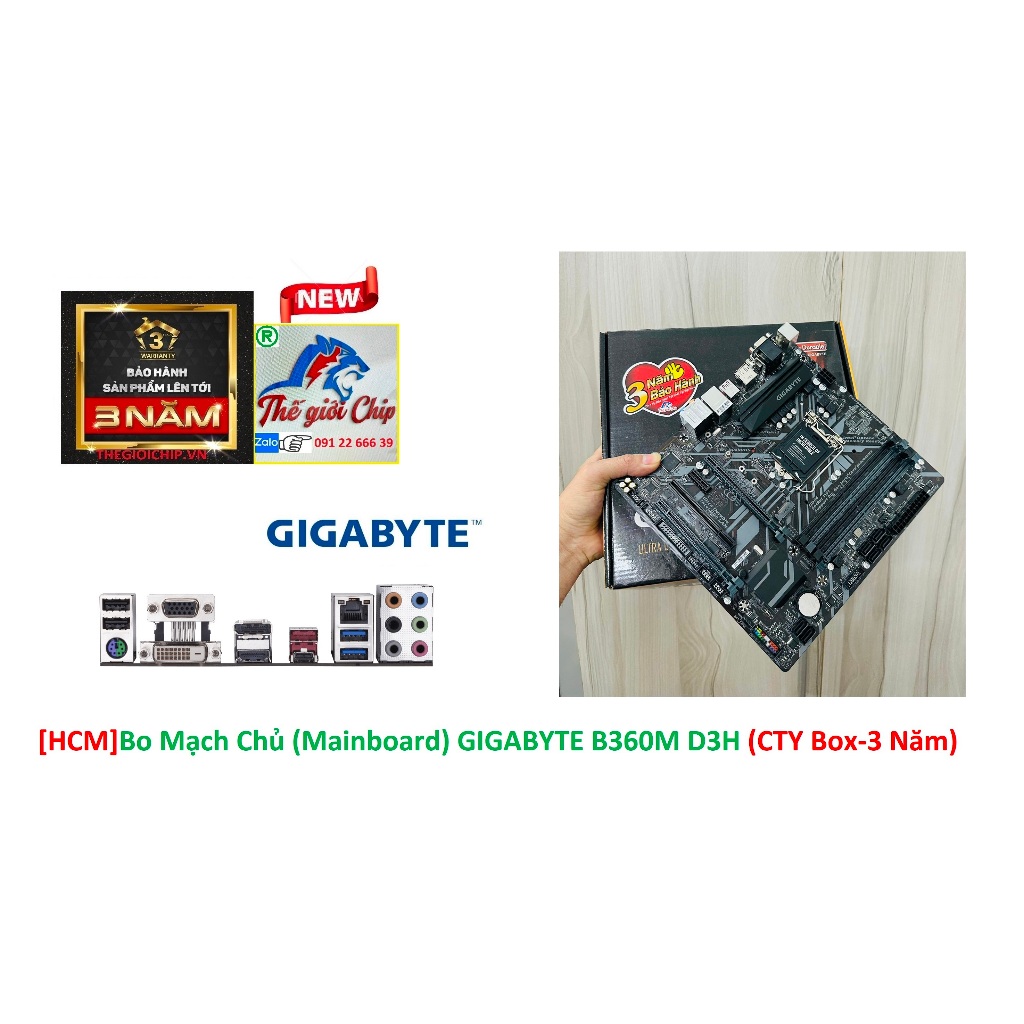 [HCM]Bo Mạch Chủ (Mainboard) GIGABYTE B360M D3H (CTY Box-3 Năm)