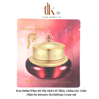 Kem Dưỡng Cải Thiện Nếp Nhăn/Chống Lão Whoo Đỏ Intensive Revitalizing Cream gói 1ml