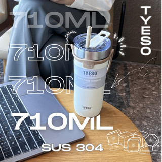 Ly giữ nhiệt TYESO MAX có ống hút và quai xách đi kèm thể tích 710ML ,4 màu (BN05)