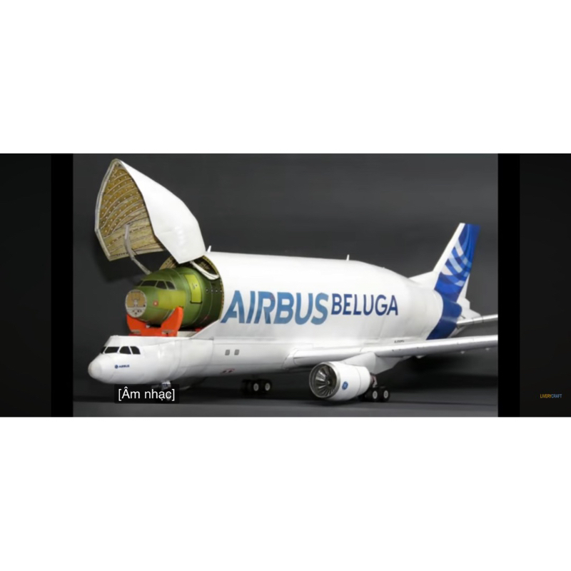 mô hình giấy máy bay airbus beluga tỉ lệ 1:100