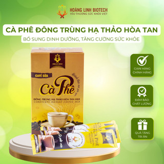 Cà Phê Đông Trùng Hạ Thảo Dạng Gói Hòa Tan Tiện Lợi Bổ Sung Dinh Dưỡng Hộp 12 Gói | Hoàng Linh Biotech HLB