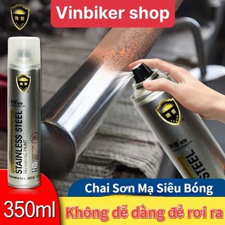 Sơn bạc mạ crom sơn xịt mạ chrome sáng bóng 350ml, sơn mạ inox kẽm - chai sơn mạ siêu bóng