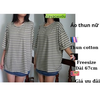 Áo thun nữ freesize form rộng tay lỡ vải thun cotton Áo phông nữ chất liệu nhẹ rũ co giãn