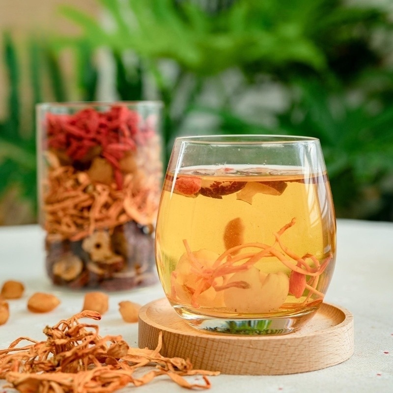 Trà Đông Trùng Hạ Thảo Tứ Vị, Trà Thảo Mộc Giúp Đẹp Da, Bồi Bổ Sức Khỏe Tăng Cường Sinh Lý