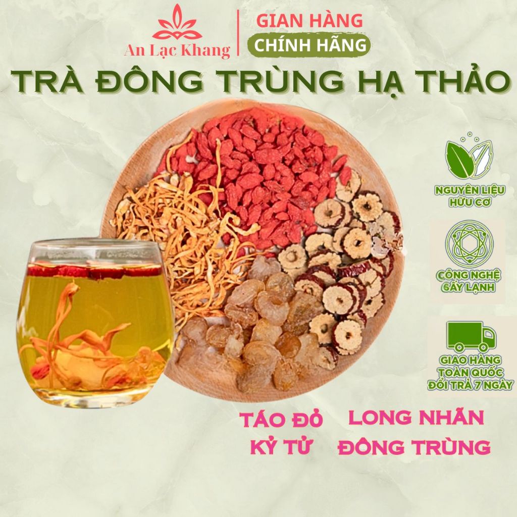 Trà Đông Trùng Hạ Thảo Tứ Vị, Trà Thảo Mộc Giúp Đẹp Da, Bồi Bổ Sức Khỏe Tăng Cường Sinh Lý