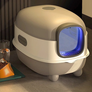 Nhà vệ sinh cho mèo zise rất lớn nhà cát mèo nhiều cỡ có lựa chọn đèn UV diệt khuẩn kèm xẻng Lapeta