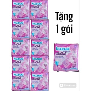  Combo 10 gói tặng 1 gói băng vệ sinh Kazuo bạc hà siêu thấm hút chống tràn có cánh  5 miếng ngày và 2 miếng đêm  