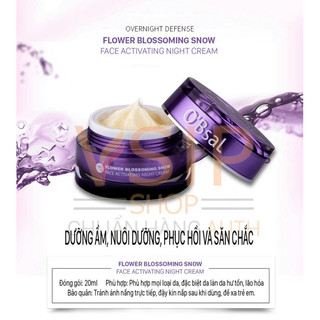 [Date: 2029] Kem dưỡng ban đêm tái tạo , căng mịn O’Bsal Flower Blossoming Snow Face Activating Cream 20ml ( OBsal )