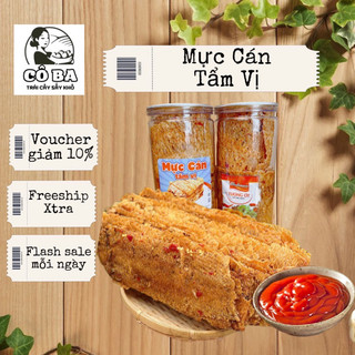 Mực cán tẩm gia vị hộp 250g mực cán tẩm vị đậm đà đặc sản mực tẩm vị miền trung shop ăn vặt cô ba