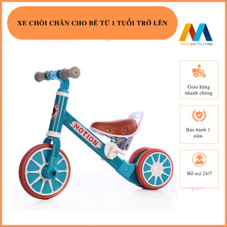 Xe đạp 3 bánh,xe chòi chân thằng bằng khung thép yên da cho bé từ 1-3 tuổi