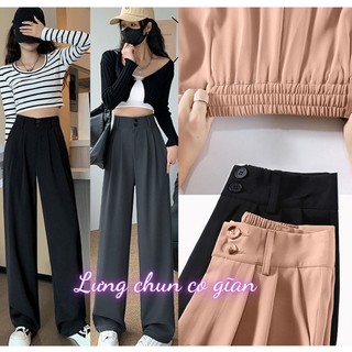 Quần tây nữ ống suông Bigsize 40-80kh  lưng chun cạp cao khóa trước Dáng Dài 100cm form đẹp-CHM-mã 28