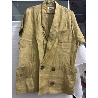 Áo linen alpha club kiểu tay ngắn
