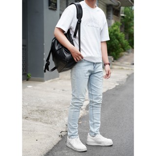 Quần jean nam NIGO form skinny taper QJ08 silver ôm cao cấp co dãn