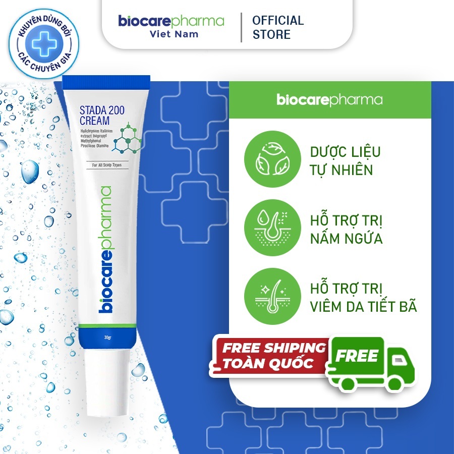 Tuýt kem hỗ trợ loại bỏ nấm da đầu Biocarepharma. - bong tróc vảy trắng | Stada 200 cream - SPVN