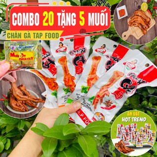  COMBO Siêu Ưu Đãi - Set 20 Chân Gà Cay TAP FOOD  Size To 50g  Tặng 5 Muối Chấm - Ăn Vặt HOT TREND 