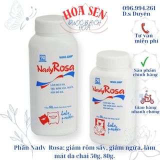 Phấn thơm Nady Rosa - giảm rôm sẩy, giảm ngứa hiệu quả